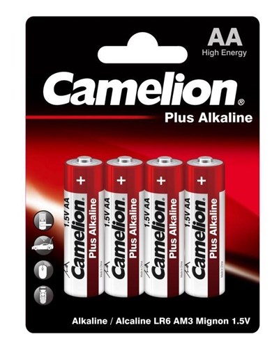 Элемент питания алкалиновый AA/LR6 1.5В Plus Alkaline LR6-BP4 (блист.4шт) Camelion 7370 197968 - фото 16600182