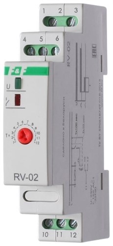 Реле времени RV-02 16А 1..120с 230В 1 перекл. IP20 задержка выключ. монтаж на DIN-рейке F&F EA02.001.008 253885 - фото 16600334