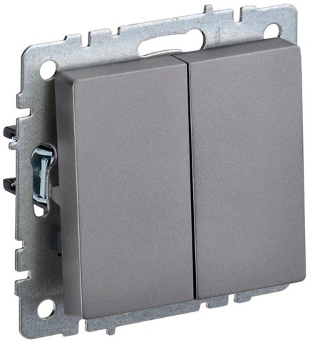 Выключатель проходной 2-кл. СП BRITE ВС10-2-6-БрС 10А механизм сталь IEK BR-V22-0-10-K46 1617281 - фото 16602808
