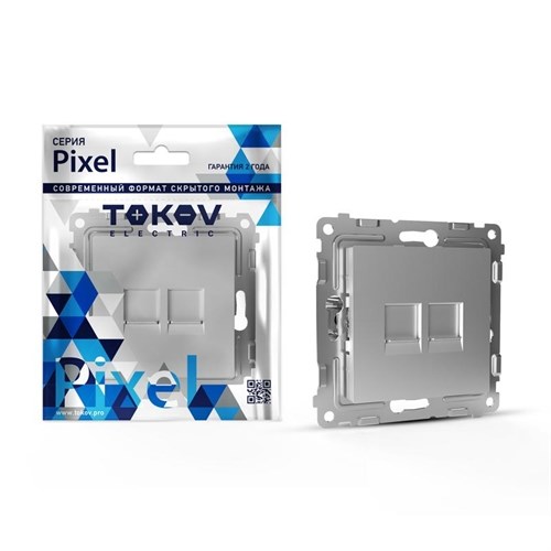 Розетка компьютерная 2-м СП Pixel RJ45 кат.5E механизм алюм. TOKOV ELECTRIC TKE-PX-RC2-C03 1792282 - фото 16603567