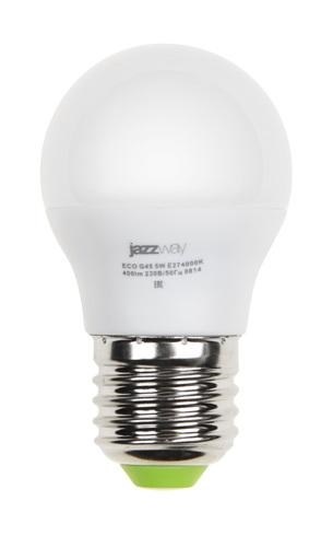 Лампа светодиодная PLED-ECO 5Вт G45 шар матовая 4000К нейтр. бел. E27 400лм 230В 50Гц JazzWay 1036988A 331823 - фото 16605136
