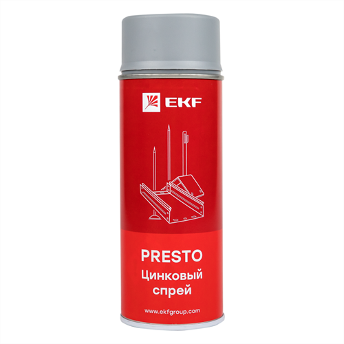 Спрей цинковый "Presto" 400мл EKF lp-zinc 1306677 - фото 16606340