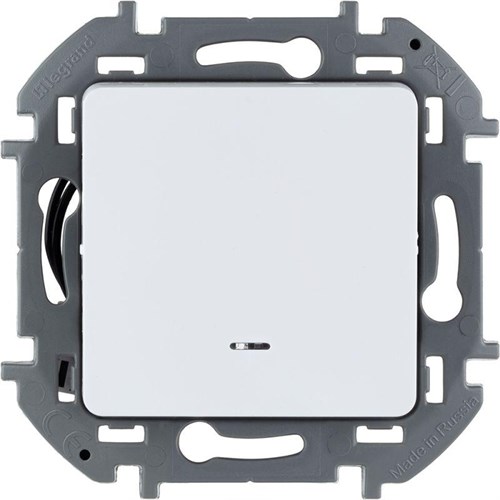 Переключатель 1-кл. Inspiria 10А IP20 250В 10AX с подсветкой / индикацией механизм бел. Leg 673660 1445187 - фото 16606772
