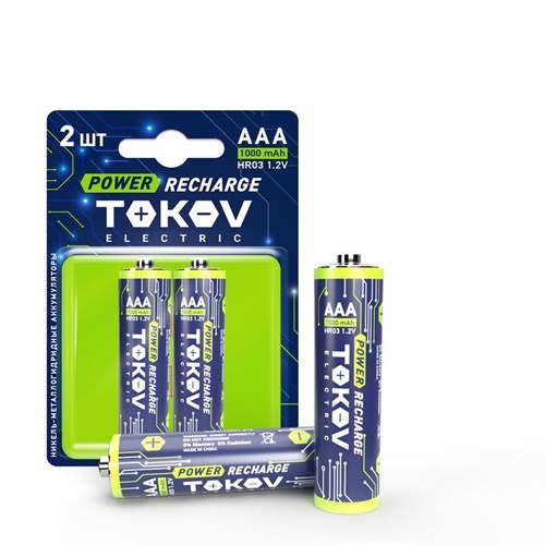 Аккумулятор AAA/HR03 1000мА.ч (блист.2шт) TOKOV ELECTRIC TKE-NMA-HR03/B2 1754907 - фото 16607772