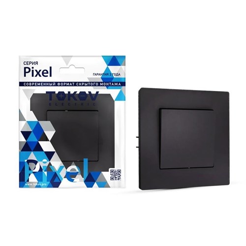 Выключатель 1-кл. СП Pixel 10А IP20 в сборе карбон TOKOV ELECTRIC TKE-PX-V1F-C14 1792313 - фото 16607998