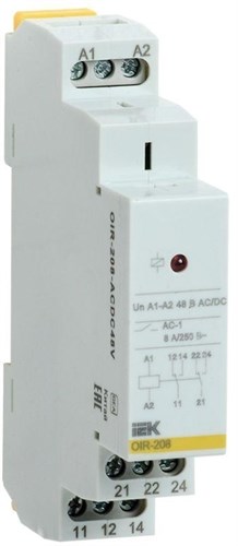 Реле промежуточное OIR 2 конт. (8А) 48В AC/DC IEK OIR-208-ACDC48V 463895 - фото 16610175