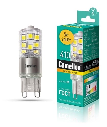 Лампа светодиодная LED5-G9-NF/830/G9 5Вт 220В Camelion 13704 1284284 - фото 16610709