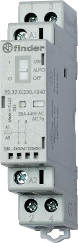 Контактор модульный 1NO + 1NC 25А AgSnO2 24В AC/DC 17.5мм IP20 опции: мех. индикатор + LED FINDER 223200244520 1300696 - фото 16610812