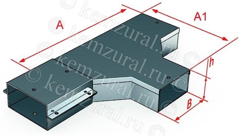 Короб тройниковый СТ 100х100 УХЛ1 (S=0.7мм) КЭМЗ 382 101001 57 1395813 - фото 16611148