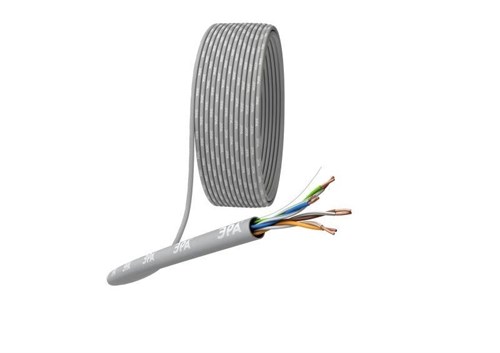 Кабель витая пара U/UTP кат.5E 4х2х24AWG solid CU PVC сер. (м) Эра Б0044429 1408266 - фото 16611191