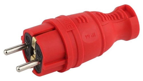 Вилка прямая V8-RED-IP44 16А IP44 з/з каучук красн. Эра Б0044547 1428682 - фото 16611219