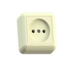 Розетка 1-м ОП Оптима РА10-375 10А IP20 без заземл. с монтаж. пластиной сл. кость Кунцево 8035 371101 - фото 16614240