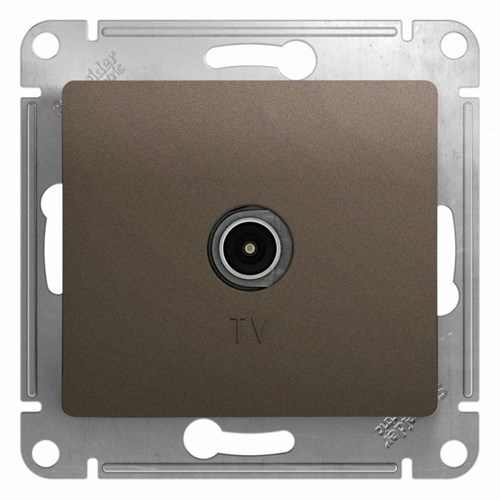 Розетка телевизионная одиночная TV 1-м СП Glossa 1дБ механизм шоколад SE GSL000891 400503 - фото 16614330