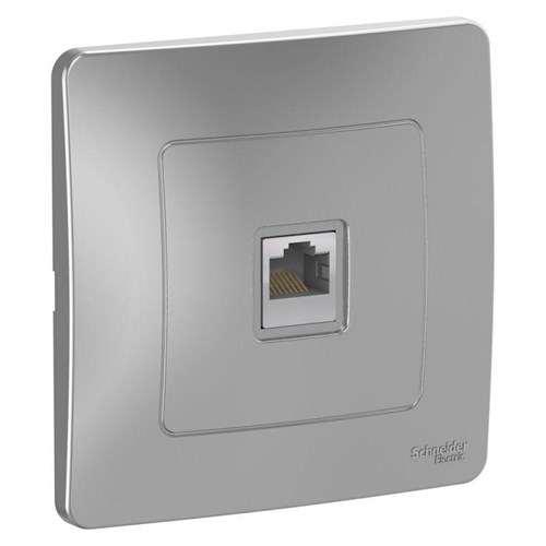 Розетка компьютерная 1-м СП Blanca RJ45 кат.5E алюм. SE BLNIS045003 1210337 - фото 16614700