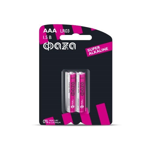 Элемент питания алкалиновый AAA/LR03 1.5В Super Alkaline BL-2 (уп.2шт) ФАZА 2858474 502329 - фото 16614918