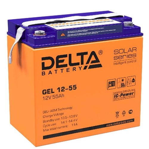 Аккумулятор GEL 12В 55А.ч Delta GEL 12-55 541336 - фото 16615260