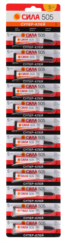 Супер-клей 3г 505-3 (блист.12шт) СИЛА Б0033119 1356662 - фото 16615530