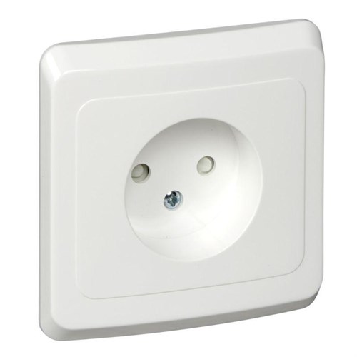 Розетка 1-м СП Этюд 16А IP20 250В без заземл. защ. шторки бел. SE PC16-002B 87951 - фото 16617277