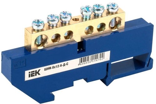 Шина нулевая на DIN-изол. ШНИ-8х12-6-Д-С IEK YNN10-812-6D-K07 1037440 - фото 16618235
