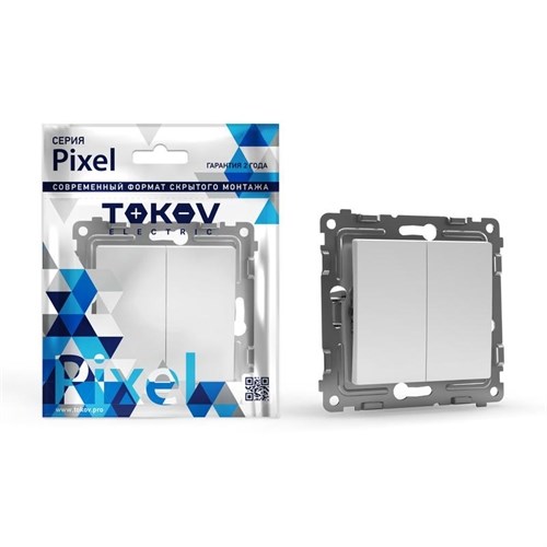 Переключатель проходной 2-кл. СП Pixel 10А IP20 механизм бел. TOKOV ELECTRIC TKE-PX-P2-C01 1791361 - фото 16621374