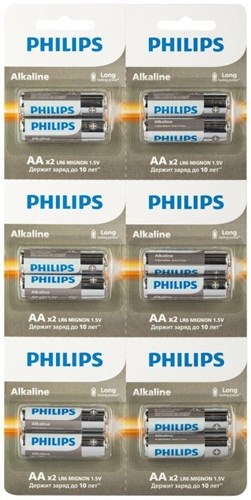 Элемент питания алкалиновый AA/LR6 1.5В Entry отрывной набор (блист. 12шт) Philips Б0064636 1843205 - фото 16621609