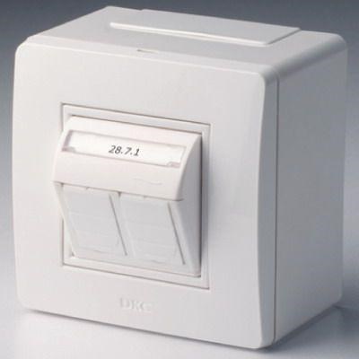 Коробка PDD-N60 с 2 розетками Brava RJ45 кат.5E (телефон/компьютер) бел. DKC 10656 151653 - фото 16622279