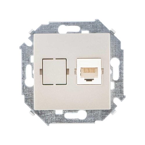 Розетка компьютерная СП Simon 15 RJ45 кат.5E Systimax механизм шампань Simon 1591598-034 300936 - фото 16622908