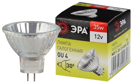 Лампа галогенная GU4-MR11-35W-12V-30Cl ЭРА C0027362 416079 - фото 16623317