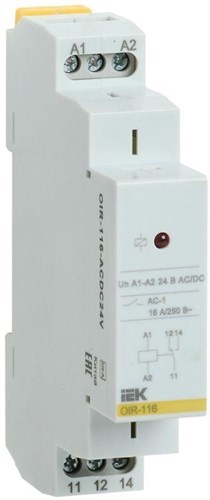 Реле промежуточное OIR 1 конт. (16А) 24В AC/DC IEK OIR-116-ACDC24V 463889 - фото 16623551