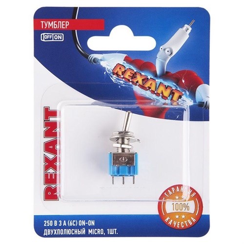 Тумблер 250В 3А (6c) ON-ON 2п Micro (MTS-202) блист. Rexant 06-0323-A 1256584 - фото 16624037