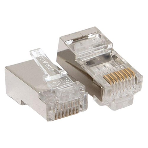 Коннектор RJ45 (8P8C) кат.6 экранир. 30мкд (уп.20шт) TERACOM PRO EKF TRP-PLUG-6FTP-20 1566848 - фото 16624826