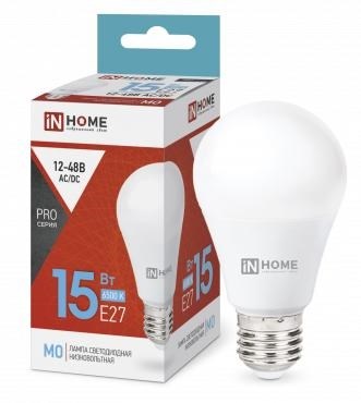 Лампа светодиодная низковольтная LED-MO-PRO 15Вт грушевидная 6500К холод. бел. E27 1200лм 12-48В IN HOME 4690612036366 1645302 - фото 16625191