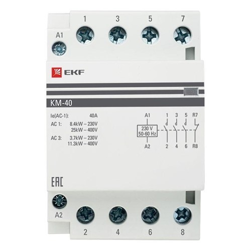 Контактор модульный КМ 40А 3NО+NC (3 мод.) EKF km-3-40-31 247984 - фото 16626941