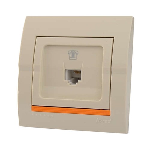 Розетка телефонная 1-м СП Deriy RJ11 16А IP20 евро стандарт крем. LEZARD 702-0303-137 249067 - фото 16626956