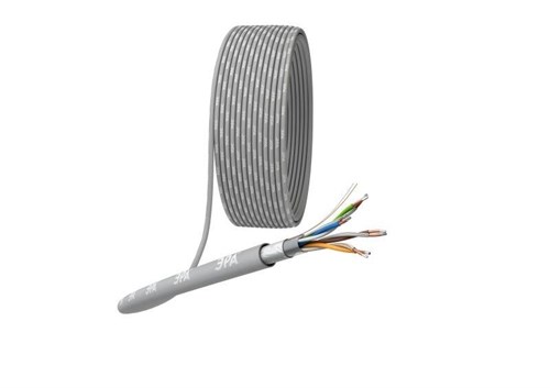 Кабель витая пара F/UTP кат.5E 4х2х24AWG solid CCA PVC Simple сер. (м) Эра Б0044440 1408270 - фото 16629031