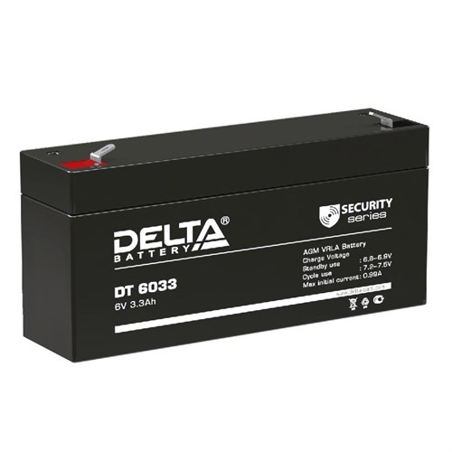 Аккумулятор ОПС 6В 3.3А.ч Delta DT 6033 (125мм) 1606499 - фото 16629430