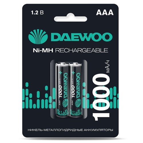 Аккумулятор AAA/HR03 1.2В 1000мА.ч Ni-MH BL-2 (уп.2шт) DAEWOO 5043176 1698655 - фото 16629883