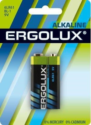 Элемент питания алкалиновый "крона" 6LR61 9В Alkaline BL-1 (блист.1шт) Ergolux 11753 477256 - фото 16632521