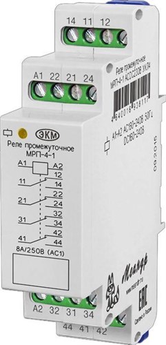 Реле промежуточное МРП-4-1 ACDC230В УХЛ4 4 переключ. контакта коммутируемый ток до 8А Меандр A8302-16938117 518680 - фото 16646500