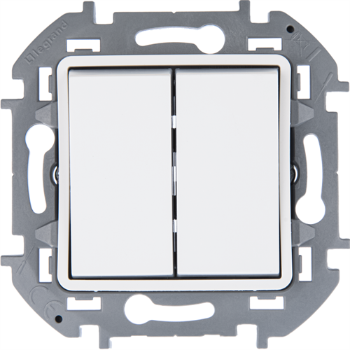 Переключатель модульный 2-кл. Inspiria с подсветкой10AX 250 В бел. Leg 673665 580784 - фото 16650607