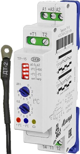 Реле температурное ТР-15 ACDC24B/AC230B УХЛ4 с ТД-2 дискретная регулировка диапазон температур -55 +125град.C режимы "нагрев" "охлаждение" ток контактов исполнительного реле 16А 1п Меандр A8302-19911557 1726934 - фото 16650879