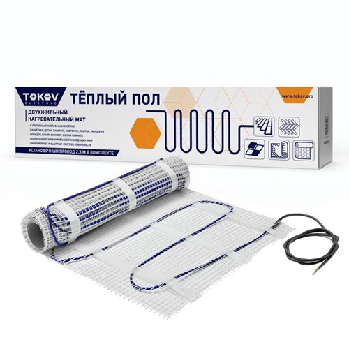 Комплект "Теплый пол" (мат) 150Вт/кв.м 1кв.м TOKOV ELECTRIC TKE-MAT150-150-1 1873484 - фото 16650928