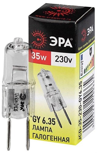 Лампа галогенная GY6.35-JCD-35W-230V 35Вт капсула GY6.35 230В Эра C0027373 416087 - фото 16650961