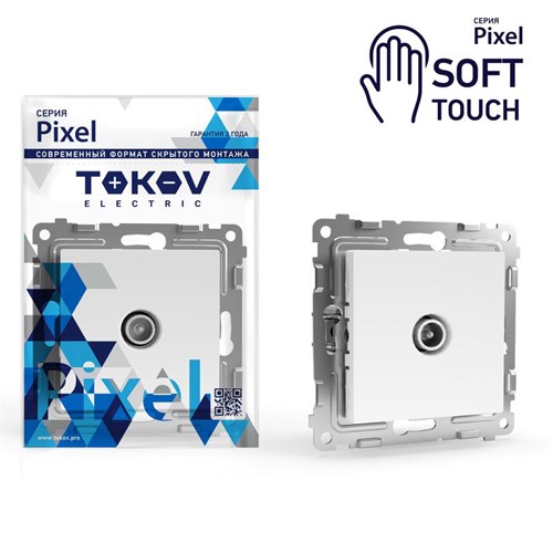 Розетка TV проходная СП Pixel 4DB механизм айс TOKOV ELECTRIC TKE-PX-A1P-C34 1909871 - фото 16657213