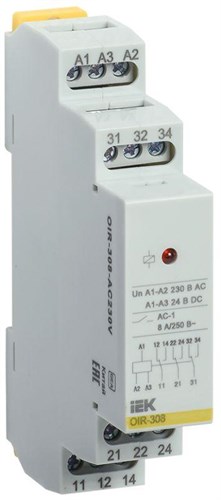 Реле промежуточное OIR 3 конт. (8А) 230В AC IEK OIR-308-AC230V 463896 - фото 16662426