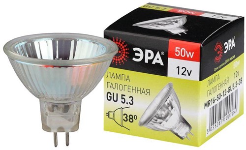 Лампа галогенная GU5.3-MR16-50W-12V-Cl ЭРА C0027358 416077 - фото 16662659