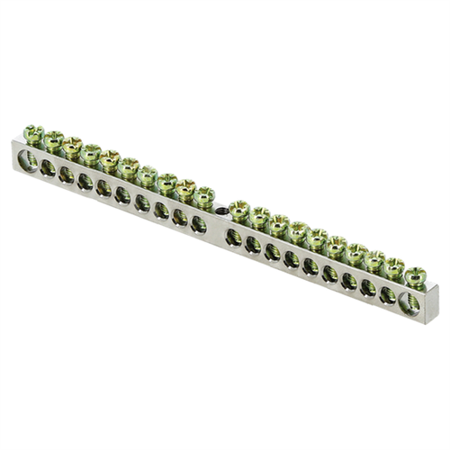 Шина PEN "ноль-земля" 6х9 20 отверст. цинк крепеж по центру PROxima EKF sn1-63-20 28743 - фото 16664898