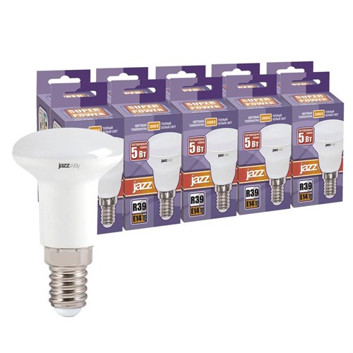 Лампа светодиодная PLED-SP 5Вт R39 3000К тепл. бел. E14 230В 50Гц (уп.10шт) JazzWay 1034458 1640216 - фото 16665086
