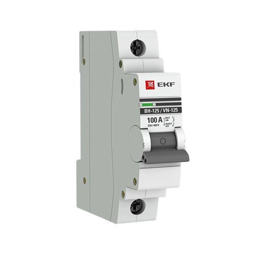 Выключатель нагрузки 1п 100А ВН-125 PROxima EKF SL125-1-100-pro 326075 - фото 16665289