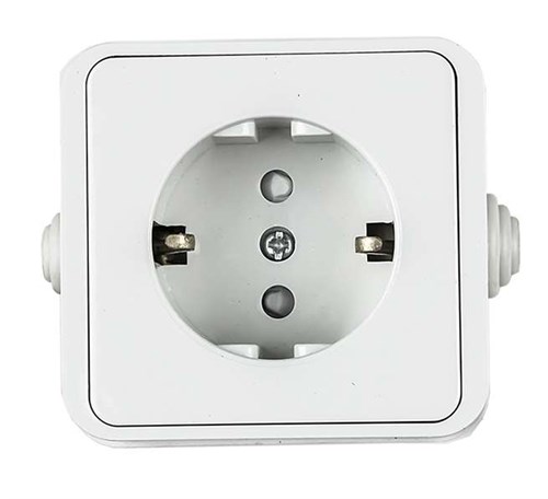 Розетка 1-м AQUA 3113 защ. шторки с заземл. п/герм. бел. ASD / IN HOME 4690612003450 464645 - фото 16665357